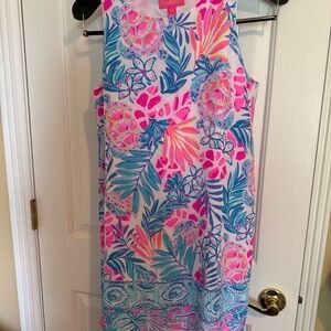 Lilly Pulitzer Pink and Blue Floral Midi Dress